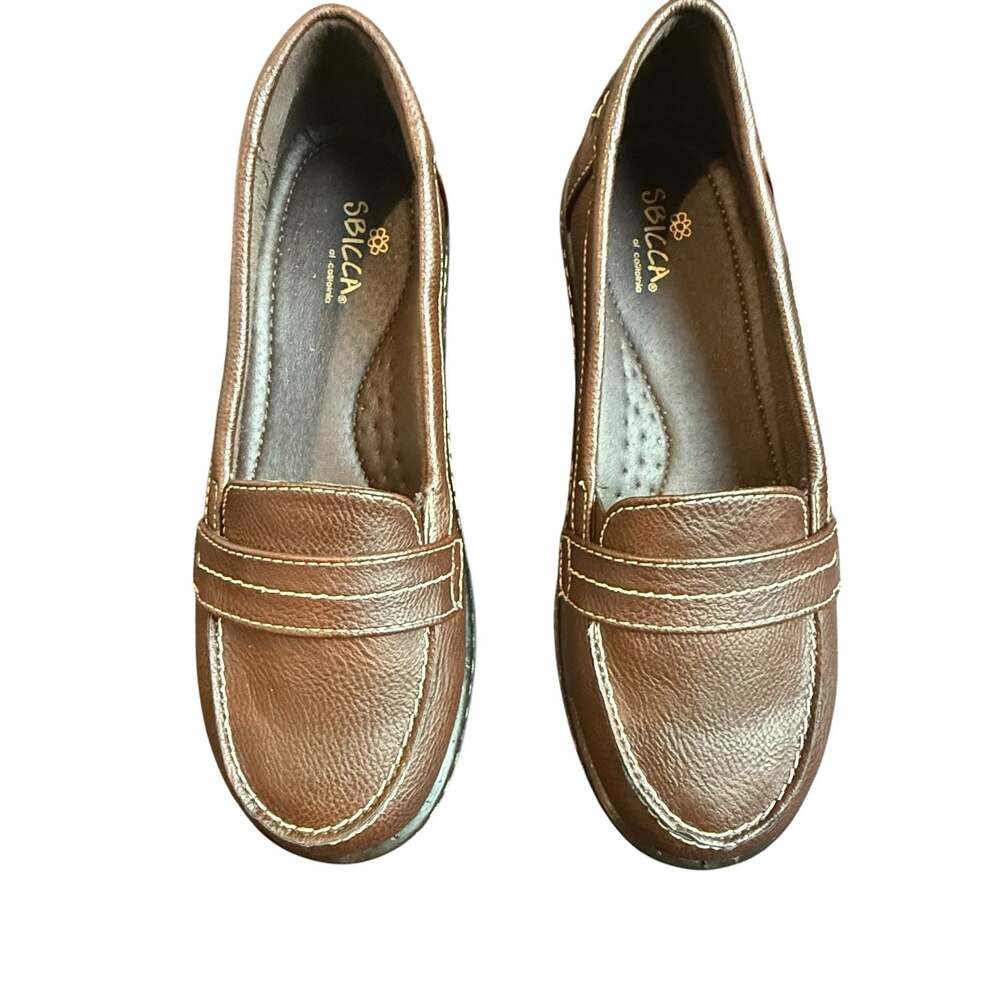 Sbicca Beatrice Brown Penny Loafers Size 8W